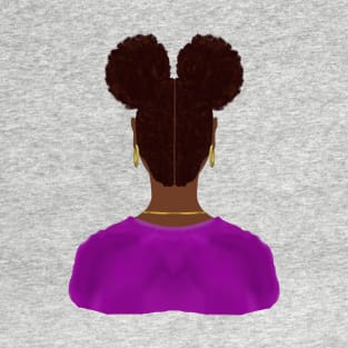 Afro Puffs (Gray Background) T-Shirt